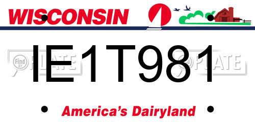 IE1T981 Wisconsin License Plate