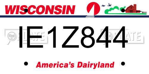 IE1Z844 Wisconsin License Plate