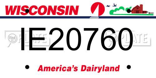 IE20760 Wisconsin License Plate