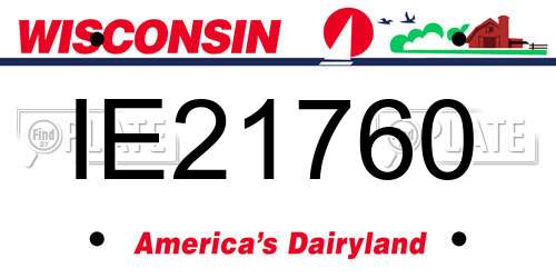 IE21760 Wisconsin License Plate