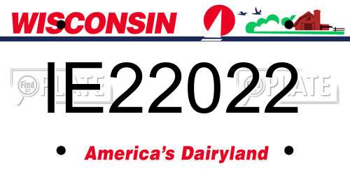 IE22022 Wisconsin License Plate