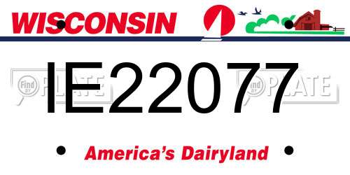 IE22077 Wisconsin License Plate