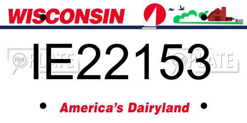 IE22153 Wisconsin License Plate