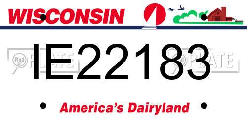 IE22183 Wisconsin License Plate