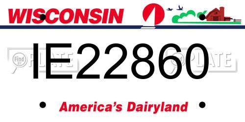 IE22860 Wisconsin License Plate