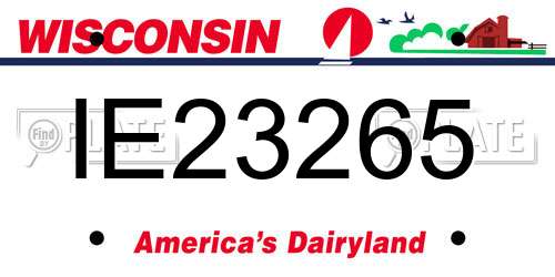IE23265 Wisconsin License Plate