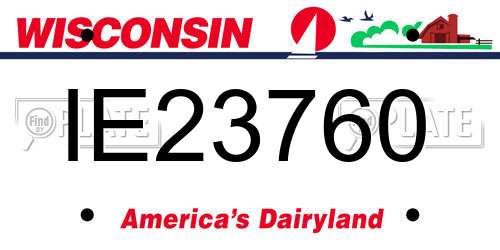 IE23760 Wisconsin License Plate