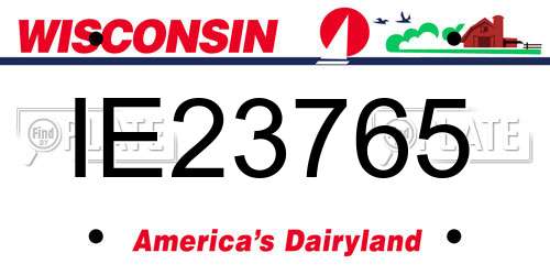 IE23765 Wisconsin License Plate