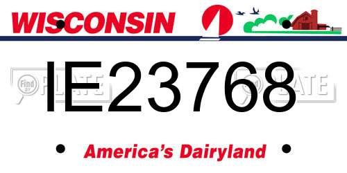 IE23768 Wisconsin License Plate