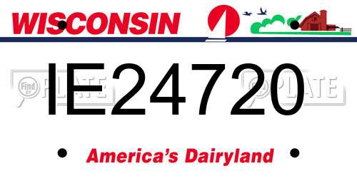 IE24720 Wisconsin License Plate