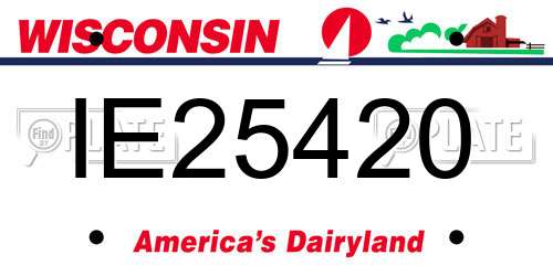 IE25420 Wisconsin License Plate