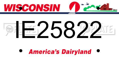 IE25822 Wisconsin License Plate