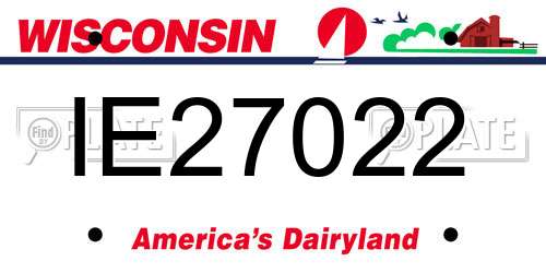 IE27022 Wisconsin License Plate