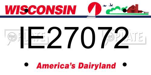 IE27072 Wisconsin License Plate