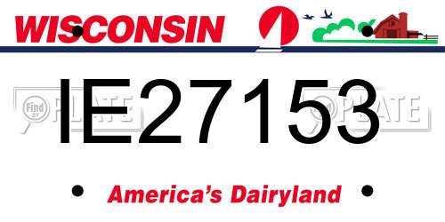 IE27153 Wisconsin License Plate
