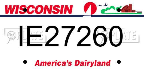 IE27260 Wisconsin License Plate