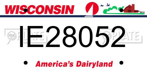 IE28052 Wisconsin License Plate