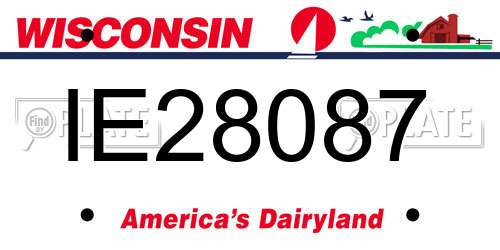 IE28087 Wisconsin License Plate