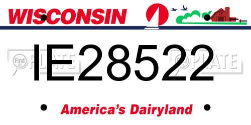 IE28522 Wisconsin License Plate