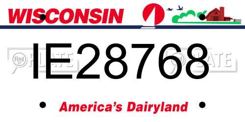 IE28768 Wisconsin License Plate