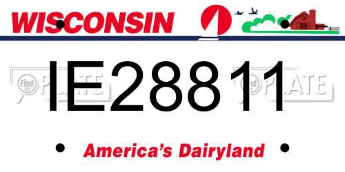 IE28811 Wisconsin License Plate