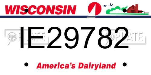 IE29782 Wisconsin License Plate