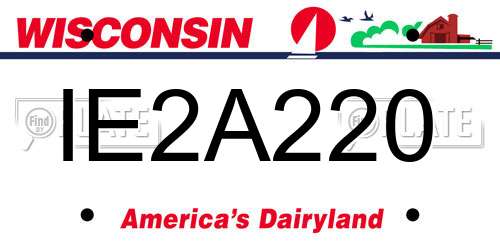 IE2A220 Wisconsin License Plate