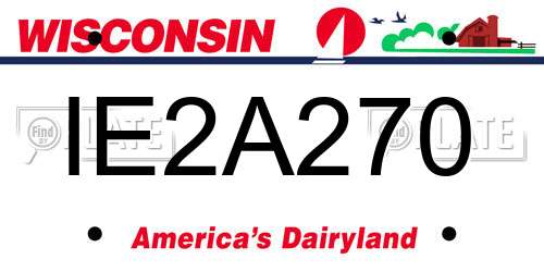 IE2A270 Wisconsin License Plate