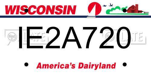 IE2A720 Wisconsin License Plate