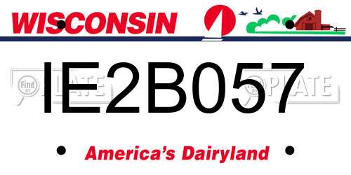 IE2B057 Wisconsin License Plate
