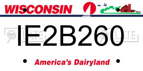 IE2B260 Wisconsin License Plate