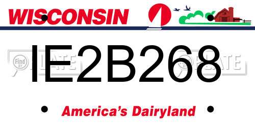 IE2B268 Wisconsin License Plate