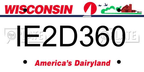 IE2D360 Wisconsin License Plate