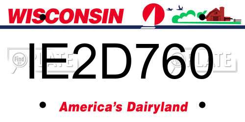 IE2D760 Wisconsin License Plate