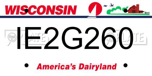 IE2G260 Wisconsin License Plate