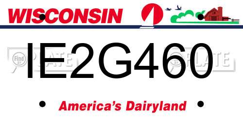 IE2G460 Wisconsin License Plate