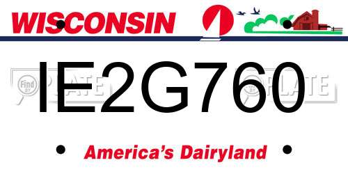 IE2G760 Wisconsin License Plate
