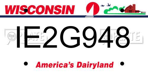 IE2G948 Wisconsin License Plate