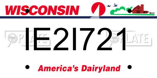 IE2I721 Wisconsin License Plate