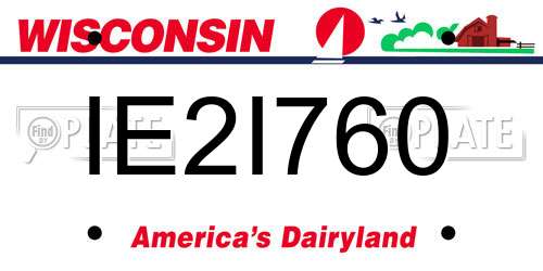 IE2I760 Wisconsin License Plate