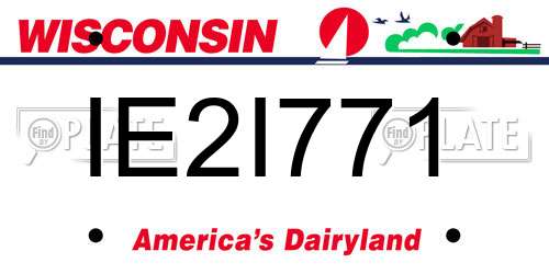 IE2I771 Wisconsin License Plate