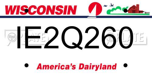 IE2Q260 Wisconsin License Plate
