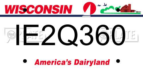 IE2Q360 Wisconsin License Plate