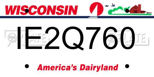 IE2Q760 Wisconsin License Plate