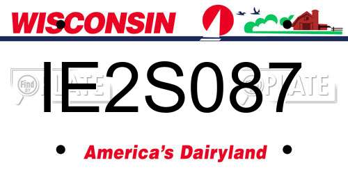 IE2S087 Wisconsin License Plate