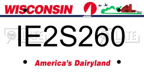 IE2S260 Wisconsin License Plate