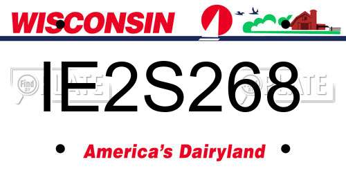 IE2S268 Wisconsin License Plate