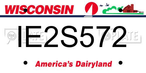 IE2S572 Wisconsin License Plate