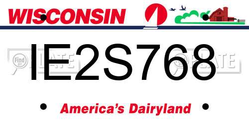 IE2S768 Wisconsin License Plate