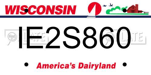 IE2S860 Wisconsin License Plate